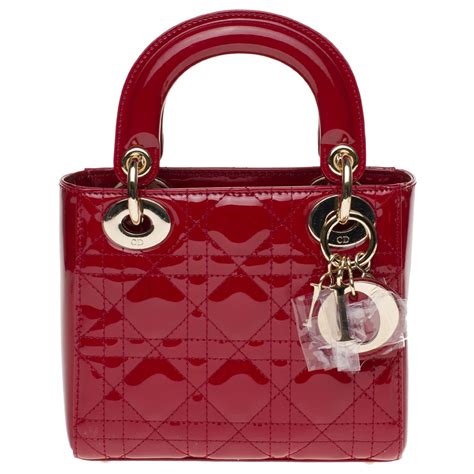 christian dior red bag|Dior cherry red leather bag.